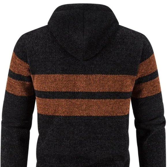 Sweaters Black And Orange Mens Hooded Cardigan Poshmark